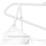 100 Stück hochwertige Samt Kleiderbügel in der Farbe Weiß mit Silber Haken Anti-Rutsch von StickandShine