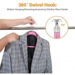 Brand Umi Samt-Kleiderbügel rutschfest Platzsparend mit 360° Drehbare Haken Gekerbte Schultern Anzugbügel Mehrzweck Standard Kleiderbügel Rosa 50er-Pack