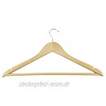 D.RECT Kleiderbügel aus Holz für Anzüge | 20er Set | Jackenbügel aus Massivholz | 360° drehbarer Haken Naturfarben richtige Größe