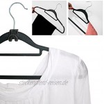 EYEPOWER 20 Samt Kleiderbügel 10 Haken-Organizer Antirutsch Hemden-Bügel Anzugbügel Platzsparend rutschfest Dunkelgrau