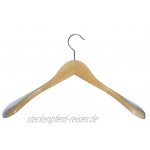 Hagspiel Kleiderbügel aus Holz Schulterbügel aus Buchenholz Natur lackiert Qualitätskleiderbügel Made in EU 5 STK.