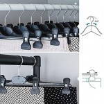 Hangerworld 10 Kunststoff Kleiderbügel mit verstellbaren Clips 35cm Klammern Schwarz