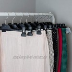 Hangerworld 30 Kunststoff Kleiderbügel mit verstellbaren Clips 35cm Klammern Schwarz