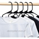 HOUSE DAY 20x Kleiderbügel Schwarz Kunststoff 0,6cm Schmale Kleiderbügel Platzsparend für kleinen Schrank Blusen Kleider Tshirt Hemden