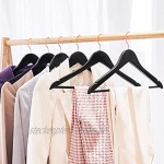 HOUSE DAY Holz-Kleiderbügel 20 Stück rotgoldene Haken robuste Kleiderbügel natürliche Glatte Oberfläche Premium-Holz-Kleiderbügel für Kleidung Anzug schwarz