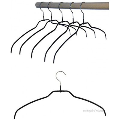 Kleiderbügel aus Metall Drahtbügel schwarz rutschhemmend beschichtet für Hemden oder Blusen 4 mm 10 Stk sehr platzsparend