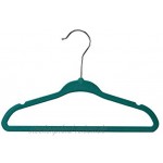 logei® 30St Samt Baby Kinder-Kleiderbügel Kleiderbügel mit Hosenstange Anti-Rutsch Flordecke Beflockung Superdünn grün