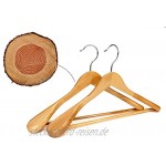 logei® 6St. Holz Kleiderbügel Holzbügel Garderobenbügel mit Hosenstange rutschfest Natur gut Qualität 6St Kleiderbügel mit breiter Schulterauflage