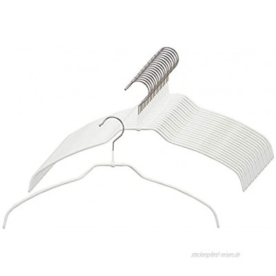 MAWA Kleiderbügel Light 20 Stück 50% platzsparende und rutschfeste Hemdenbügel Blusenbügel 360° drehbar hochwertige Antirutsch-Beschichtung 42 cm Weiß