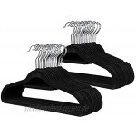 MEERA Kleiderbügel Schwarz Velvet 50 Stück Anzugbügel Jackenbügel mit Rutschfester Oberfläche mit Zwei Einkerbungen 360°drehbarer Haken Antirutsch
