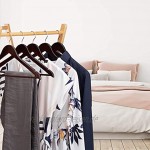 Relaxdays Kleiderbügel im 50er Set Hosenstange für Röcke Hemden Jacken Haken 360° drehbar stabil Holz braun