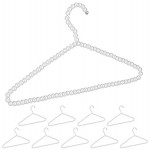 Relaxdays Kleiderbügel mit Perlen 10er Set Shirt Bluse Stange für Hosen & Röcke 40 cm Kunststoff Hemdbügel weiß Pack