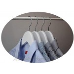 RSR Hangers Kleiderbügel Holz 50 Stück Weiß Holzkleiderbügel mit Hosensteg 44,5 cm | 360° drehbarer Haken | Jackenbügel | Hemdenbügel | Hosenbügel | Anzugbügel