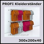 300x200x40 Profi Top Kleiderständer 300cm 3m Kleiderstange Gross Silber P300