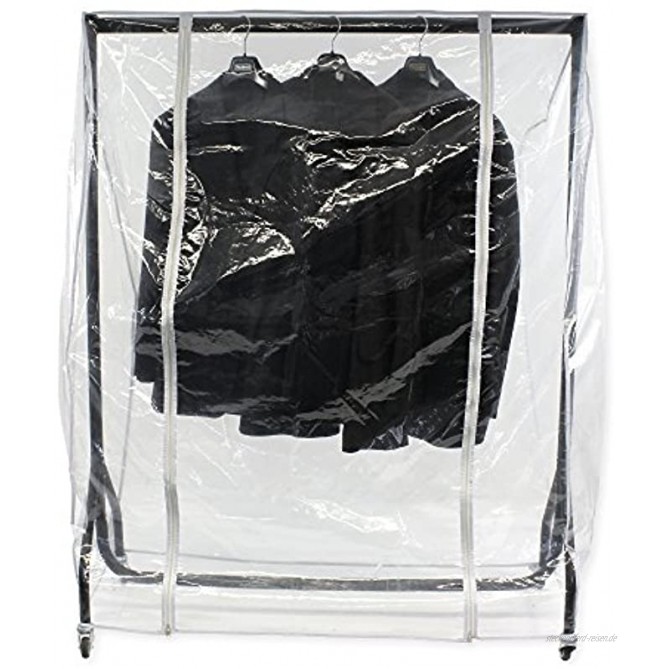 Abdeckhaube für Kleiderständer mit der Breite 120cm Transparente Schutzhülle mit Zwei Reißverschlüssen