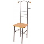 Haku Möbel Herrendiener Stuhl aus alufarbenem Stahlrohr mit Sitzfläche 119 cm