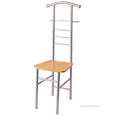 Haku Möbel Herrendiener Stuhl aus alufarbenem Stahlrohr mit Sitzfläche 119 cm