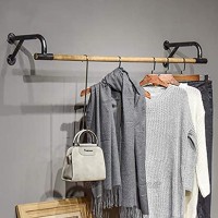 Hölzerne Wand kleidet hängende Stange industrielle Kleiderstange Kleiderständer-Handelskleidungs-Präsentationsständer- 60X29X16cm