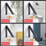 MOVKZACV Ausziehbarer Kleiderständer Wandmontage zusammenklappbar platzsparend für Schlafzimmer Badezimmer Balkon Innen- und Außenbereich Schwarz