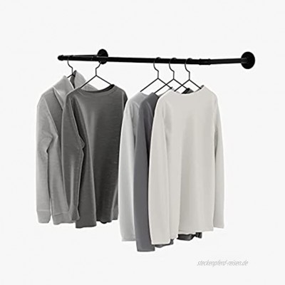 pamo Kleiderstange Industrial Loft Design FINN Handtuchhalter oder Kleiderständer mit Wand oder Deckenmontage | im Bad oder Schlafzimmer aus stabilen Rohren in schwarz